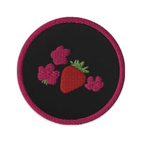 Strawberry Flowers Embroidered Patch