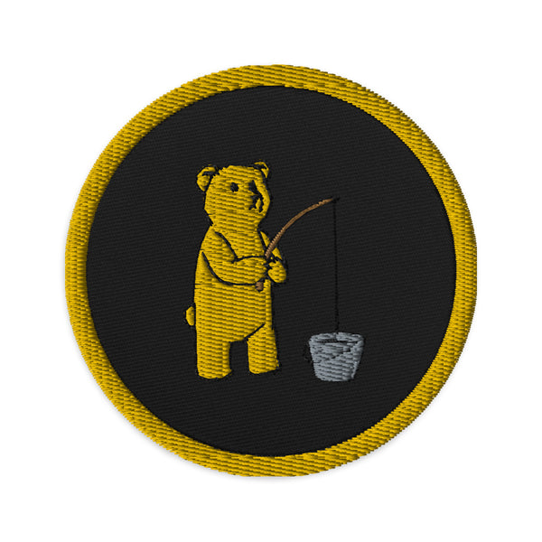 Fishing Bear Embroidered Patch