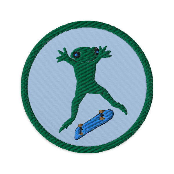 Skater Frog Embroidered Patch