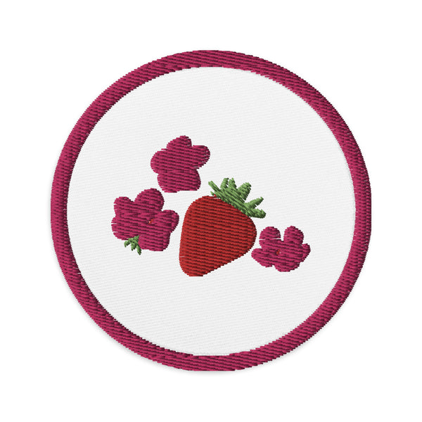 Strawberry Flowers Embroidered Patch