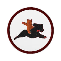 Cat On Dogback Embroidered Patch