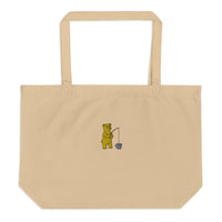 Fishing Bear Organic Tote Bag