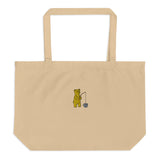 Fishing Bear Organic Tote Bag