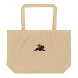 Cat on Dogback Organic Tote Bag