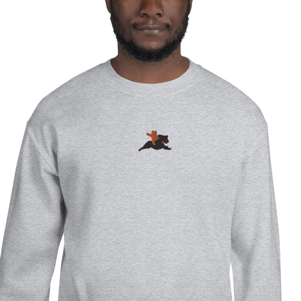 Cat On Dogback Sweatshirt